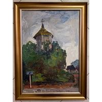 Савицкий В.Н "Памятные места", 1974г. Картон, масло. Размер 50х35 см.