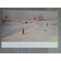 1953. спорт, лыжи. Каманин. Мартовский вечер