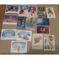 Открытки с Новым годом и другое 15 штук