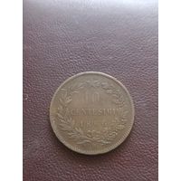 ИТАЛИЯ 10 чентезимо 1866 год