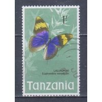 [668] Танзания 1973. Фауна.Бабочка. Гашеная марка.