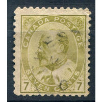 Британские колонии - Канада - 1903/12г. - король Эдуард VII, 7 с - 1 марка - гашёная, есть маленькое тонкое место в центре марки [Mi 80]. #3-WB-80-A-1