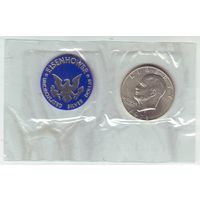 США, 1 доллар 1971 год, сертификат,жетон. UNC