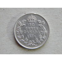 Канада 10 центов 1916г