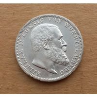 Вюртемберг, 3 марки 1912 г., серебро 0.900, Вильгельм II Вюртембергский (1891-1918)