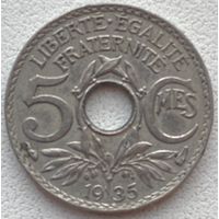 Франция 5 сантимов 1935 г.