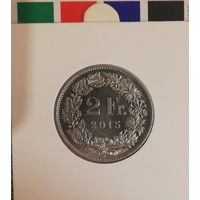 Швейцария 2 франка 2015 B. в холдере