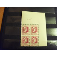 1944 квартблок Франции с выходными данными MNH** Марианна (5-10)