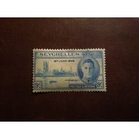 Британские Сейшельские острова 1946 г. Король Георг VI и здания Парламента, Лондон./18а/