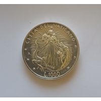 1000 лир. 835пр., 1995 г.	 Ватикан. Иоанн Павел II.