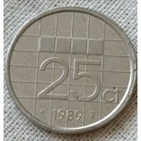 Нидерланды. 25 центов 1989 года.