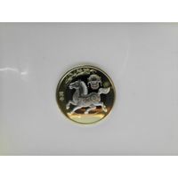 Китай 10 год лошади чек. блеск с рубля