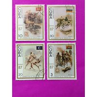 Куба. История почты. ( 4 марки ) 1987 года. 10-7.
