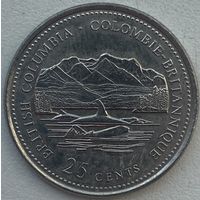 Канада 25 центов 1992 г. Британская Колумбия. 125 лет конфедерации