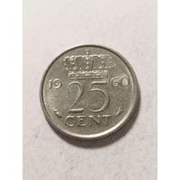 Нидерланды 25 центов 1960