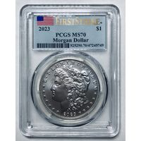 1 доллар 2023 США Морган ms70 PCGS  первый день выпуска