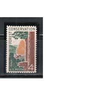 США-1958, (Мих.741),  ** , Лес, Фауна (одиночка)