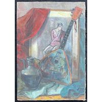 Красовский Е.Е "Натюрморт с балалайкой", 1975г. Холст, масло.65х45 см.