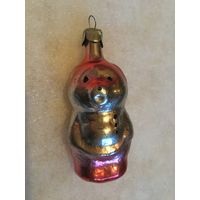 Игрушка ёлочная Мишка Топтышка, стекло. СССР