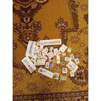60 марок разных стран флора фауна гербы флаги и тд (1-пак1)