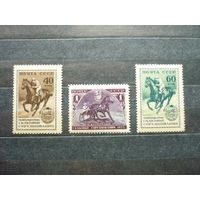 Серия марок СССР 1956г.! Качество! Чистые (MNH **)! По тематике спорт - Скаковые соревнования. Состояние.