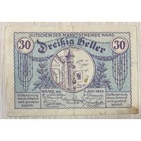 Геллеров Нотгельд Австрия Ван, 30 геллеров 1920 год