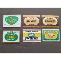 Польские пивные этикетки, все разные, цена за одну шт., см. описание лота, ю-905-6 (3536)