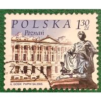 Польша 2005. Памятник Гигее и здание библиотеки Рачиньских в Познани