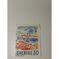 Марка Швеция 1967 год  Растение дягиль