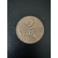2 сантима 1928 года . Хорошее состояние. С 1 рубля