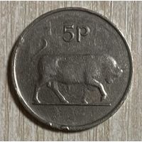 Монета 5 пенсов. 1978 год, Ирландия. Бык. Ирландская арфа.