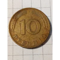 10 пфеннигов ФРГ 1980 Ф год
