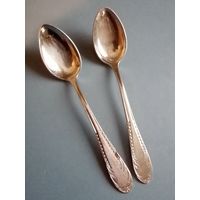 Две чайные ложка довоенные Артель "Металлолит" Киев Хром 1920-30-е гг клеймо одним лотом