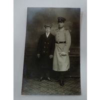 Фото солдата с другом. Германия до 1917 г. 1-я мировая война. Размер 8.7-13.7 см.