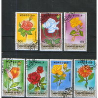 7 марок из серии 1988г. Монголия "Розы"