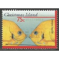 Остров Рождества. Рыбы. Ангел лимонный. 1995г. Mi#413.