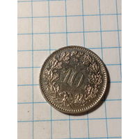 10 раппенов Швейцария 1992 год