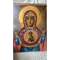 Икона Знамение Пресвятой Богородицы старинная  живописная 19 века