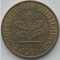 Германия 10 пфеннигов 1991 г. D