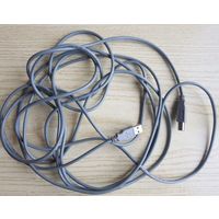 Длинный кабель для принтера и МФУ USB 2.0 (A-B), 5 м, серый, б-у