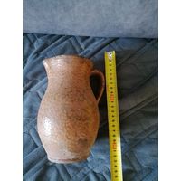 Старый Глиняный кувшин Жбанок с ручкой