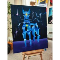 Картина маслом "Водолей" (Доберман)