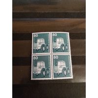 1975 Германия ФРГ техника трактор угловой квартблок чистая MNH** (1-л1)