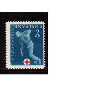 Хорватия(Рейх)-1943,(Мих.2),  ** , Красный Крест, Война, Помощь раненым