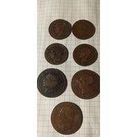 Греция 19 век(6 монет _1 франция)