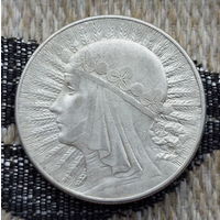 Польша 10 злотых 1932 года. Ядвига. Буква монетного двора. Серебро. Распродажа!