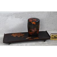 Чайница  и поднос роспись птицы