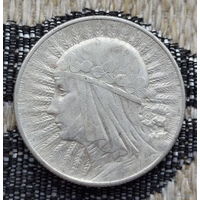 Польша 5 злотых 1932 года, AU. Ядвига. Без буквы монетного двора. Серебро. Сторгуй за свою цену, предложи обмен!