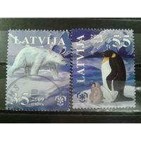 Латвия, 2009. Защита полярных регионов и ледников, марки из блока, полная серия