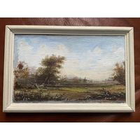 Пейзаж Июль 1990 В. Петров 30х20 см